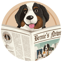 Illustration of Bernie reading Newspaper.
